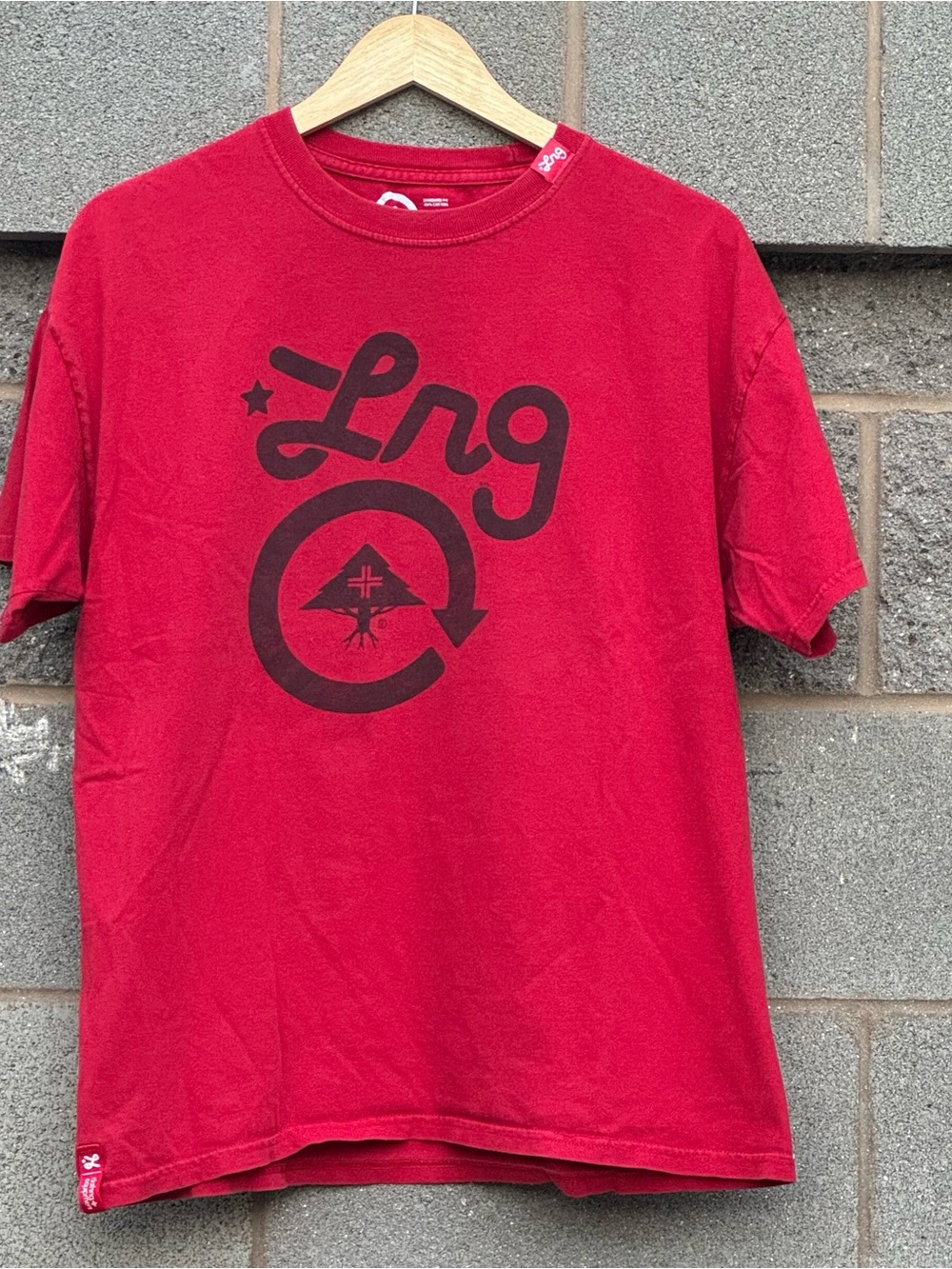 Men’s LRG Lifted Research Group Red Graphic Tree Cycle  Logo Large